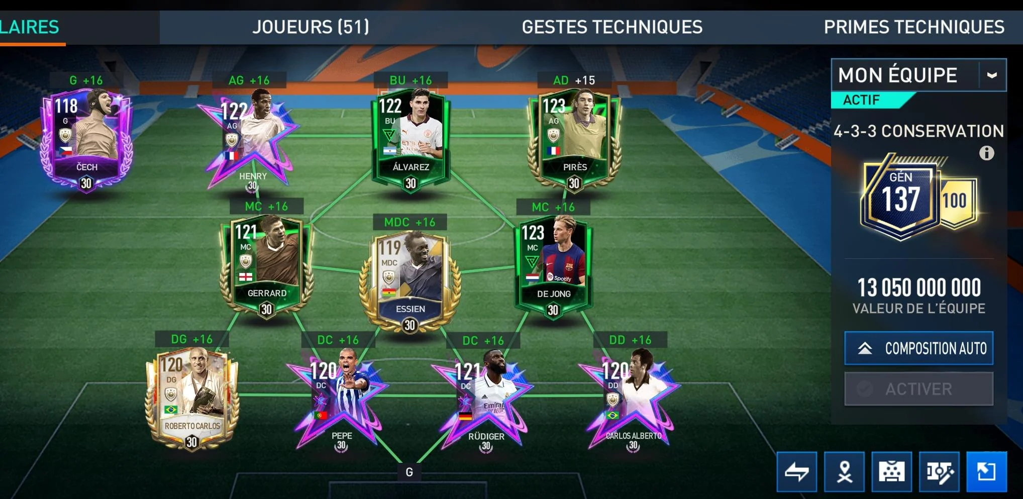 a screenshot of building a team on fifa mobile