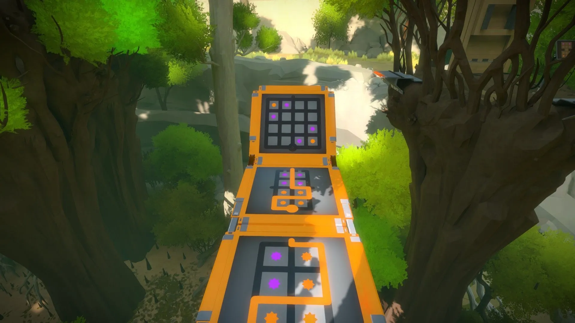 The bridge on the forest in the puzzle game the The Witness