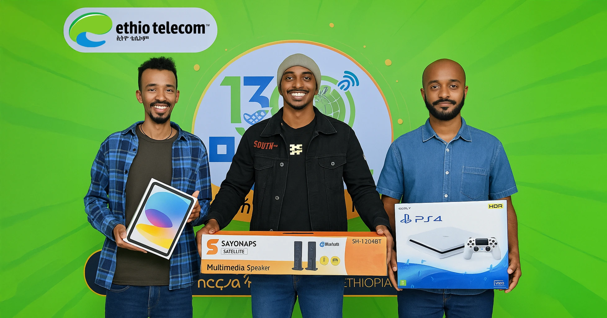 Meet the June 2025 monthly winners from Ethiopia on Exscape! Surafel wins an iPad, Natty takes home a PS4, and Yoni gets multimedia speakers!